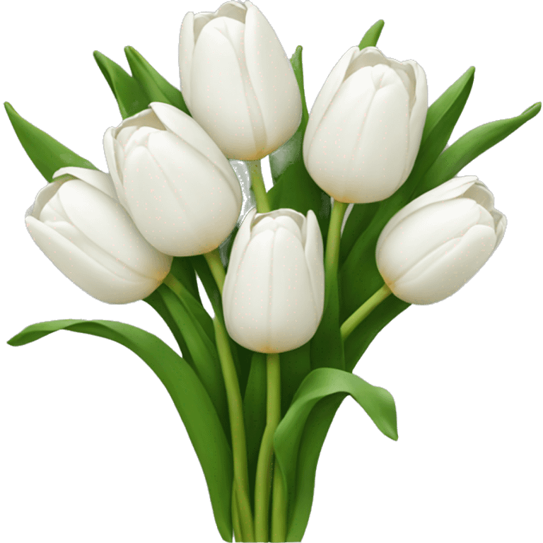 white tulip bouquet  emoji