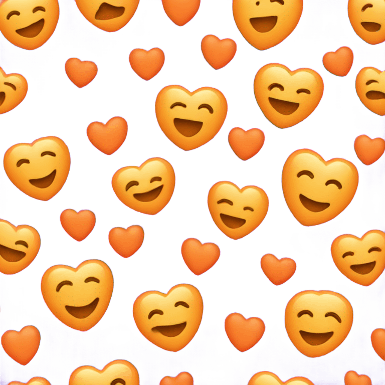 Small Happy face surrounded by orange hearts emoji