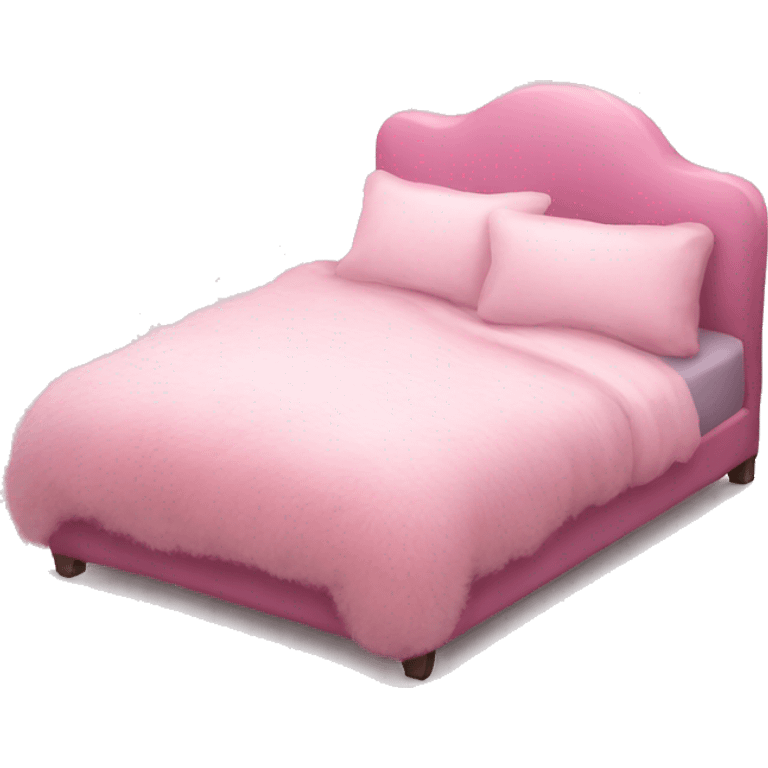 Pink bed fluffy realistic  emoji