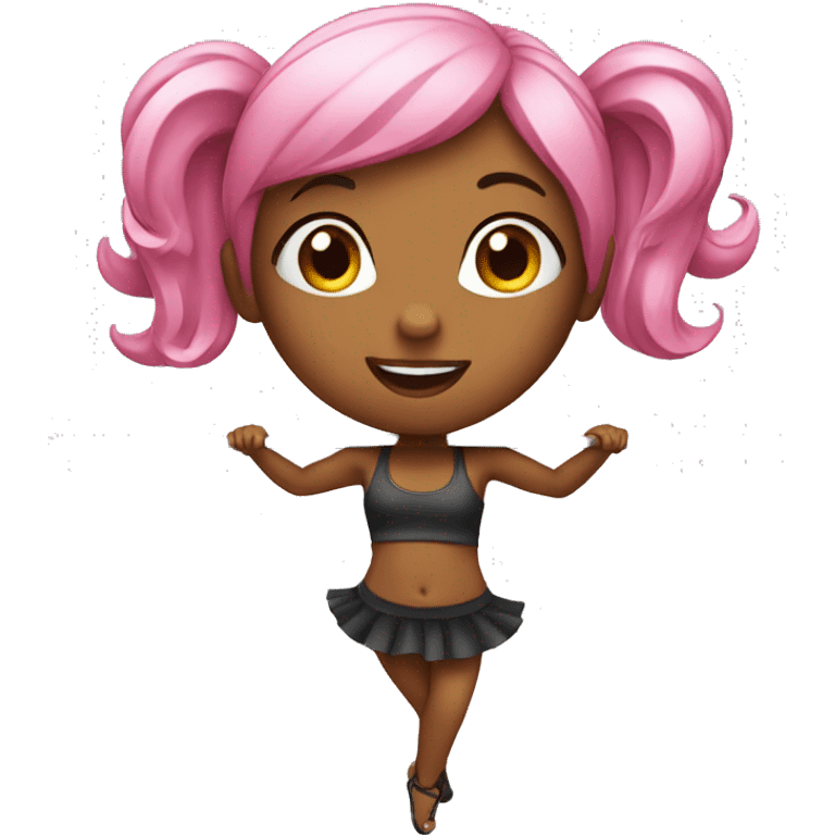 girl with pink hair pole dancing emoji