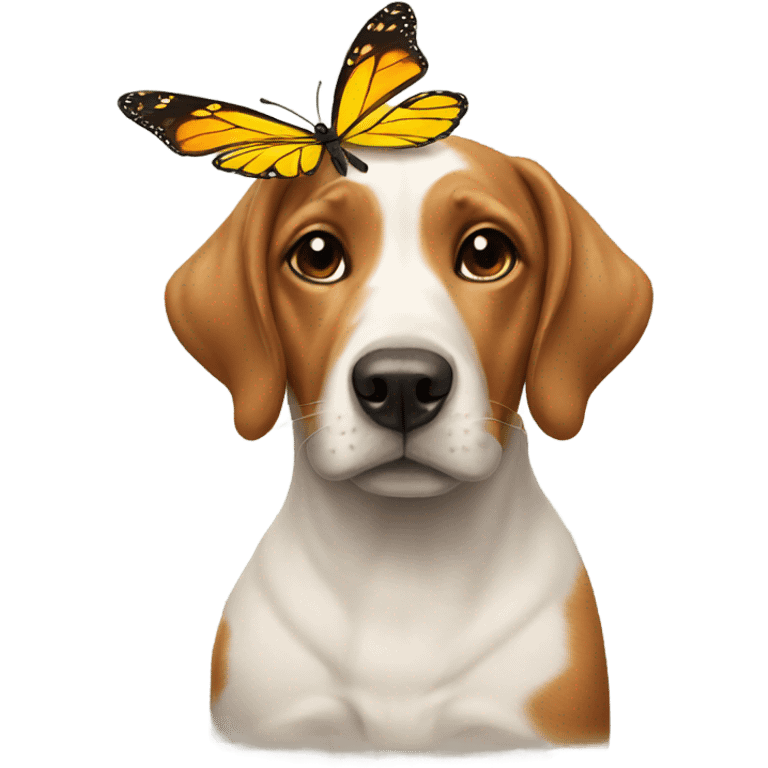 Dog with butterfly on head  emoji