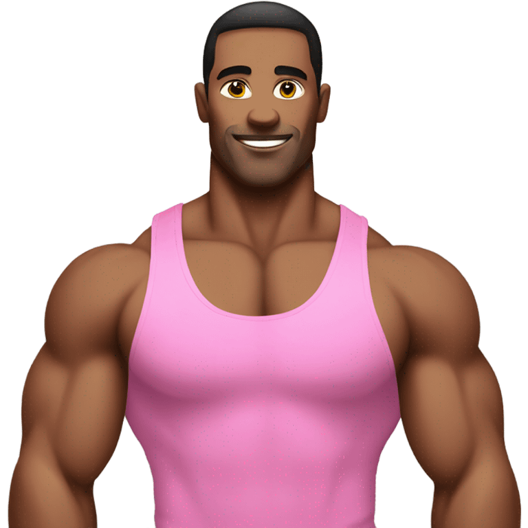 Body builder man with pink tank top emoji