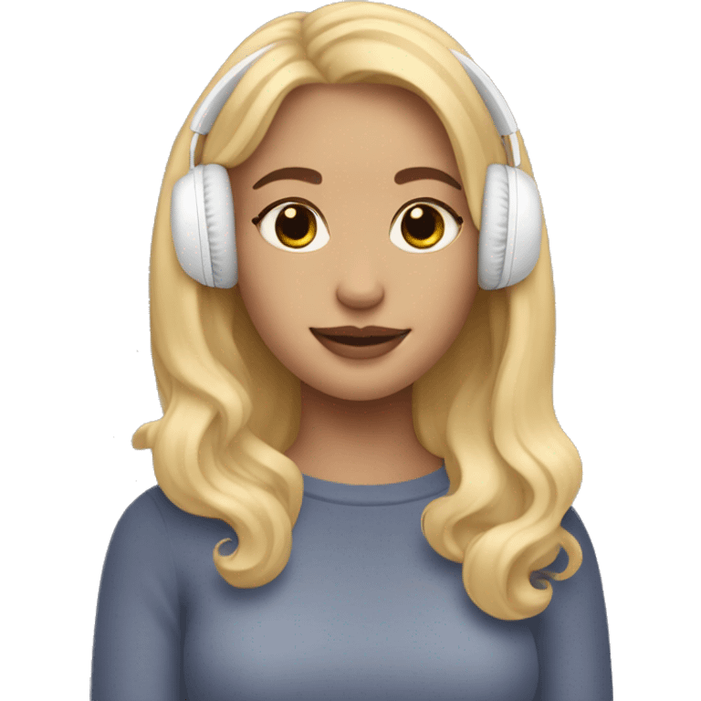 Blonde girl with AirPods Max  emoji