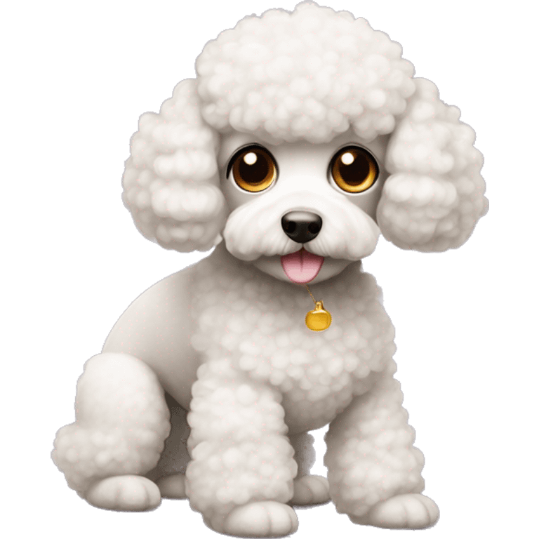 Cute poodle with honey eyes  emoji