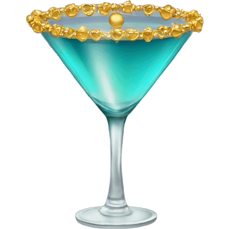 gold rimmed martini glass with tiny gold bows emoji