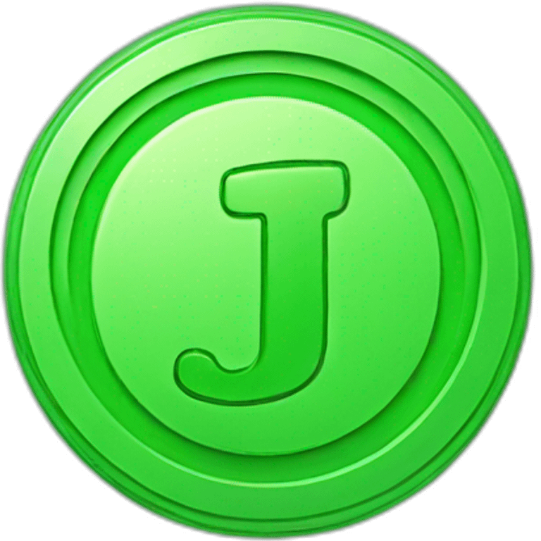 green coin with j on it emoji