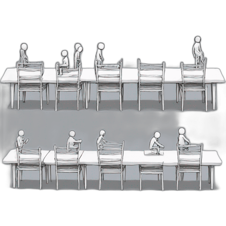 xkcd figures waiting for compile standing on chairs fencing emoji