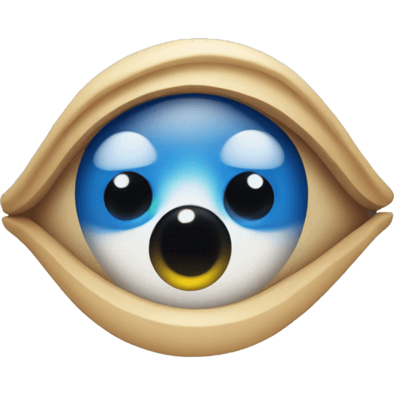 Oeil bleu emoji