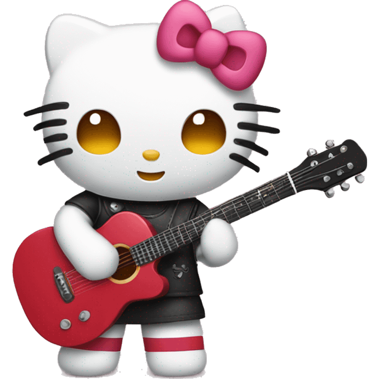 hello kitty playing guitar emoji