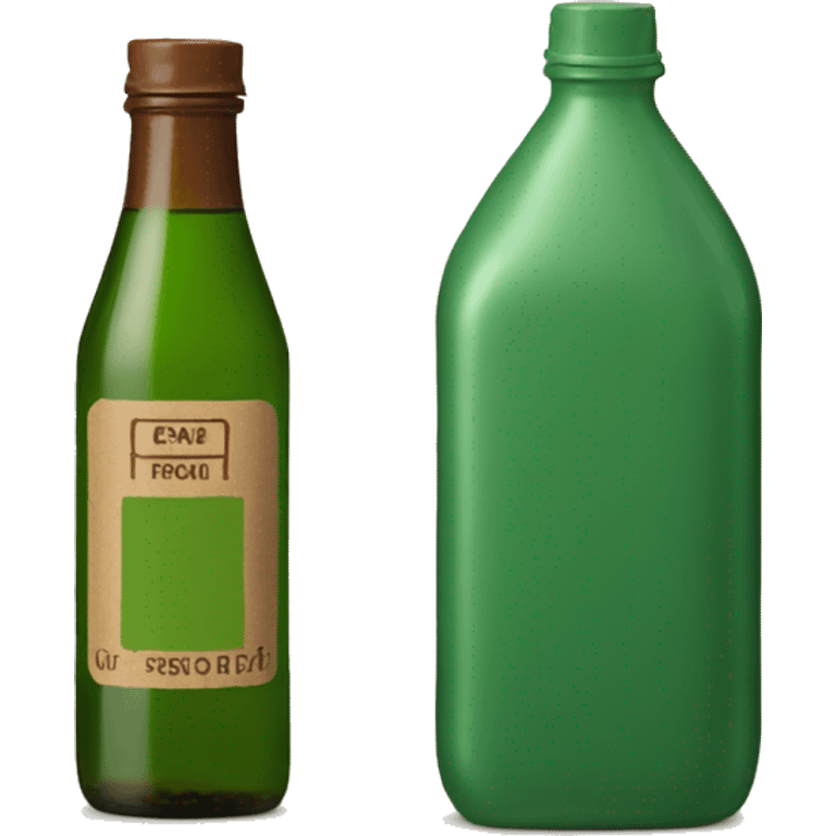 green square bottle with crok and brown label emoji