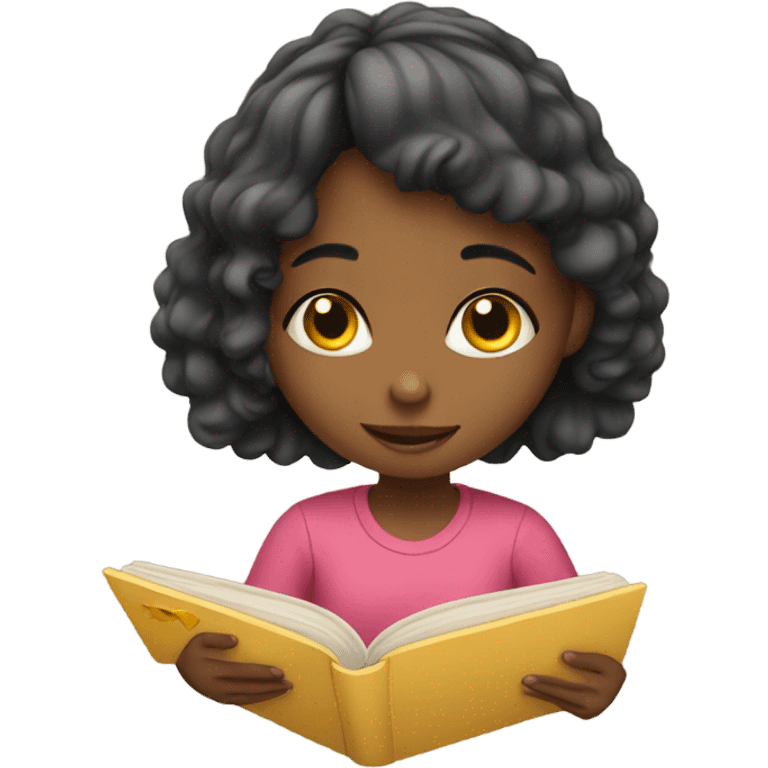 cute girl reading emoji