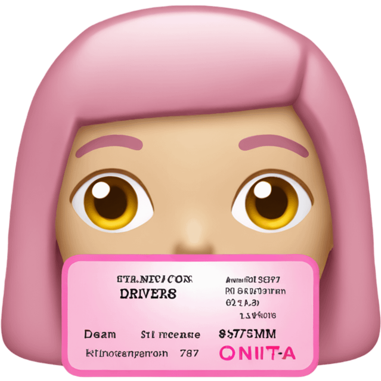 Pink drivers license  emoji