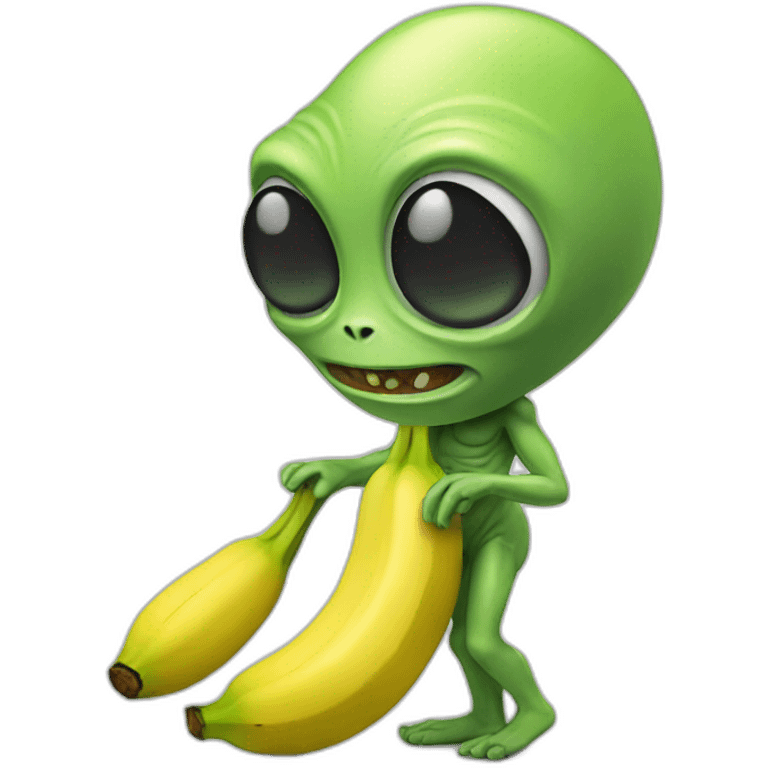 Alien with banana emoji