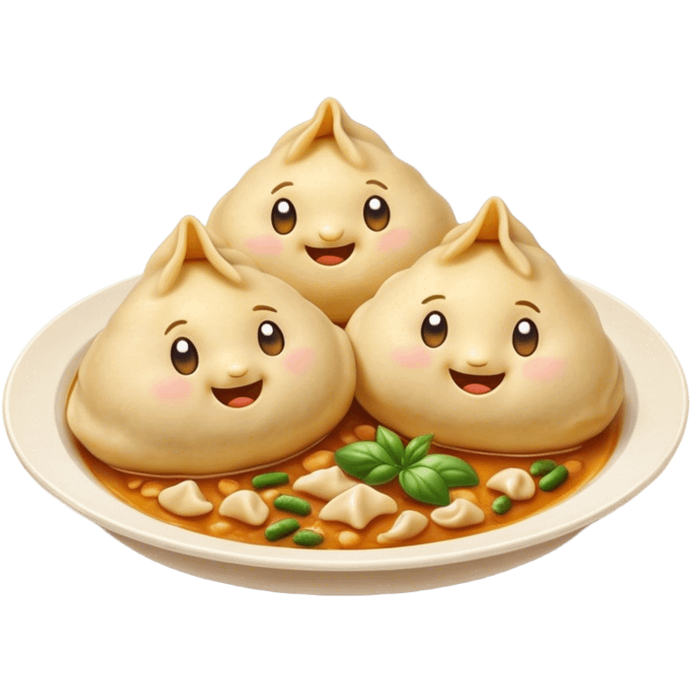 Cinematic Realistic Pierogi Dish Emoji, depicted as tender dumplings filled with savory ingredients rendered with lifelike textures and warm, inviting lighting. emoji