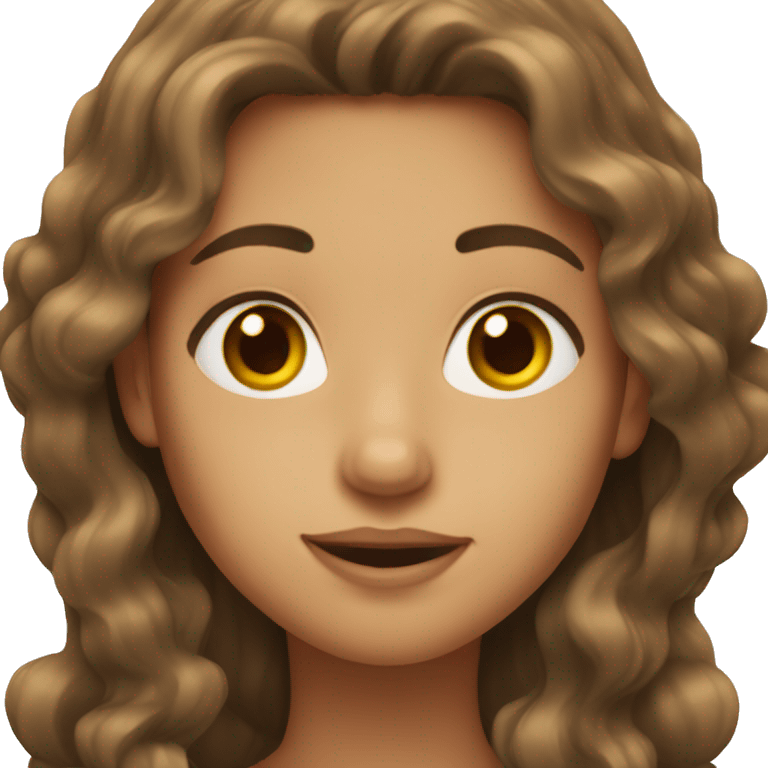 girl with long wavy brown hair emoji