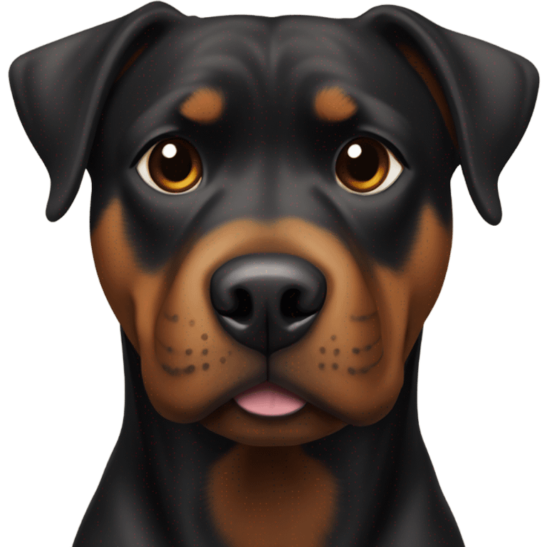 Black Rottweiler pitbull mix with small brown eyebrows emoji