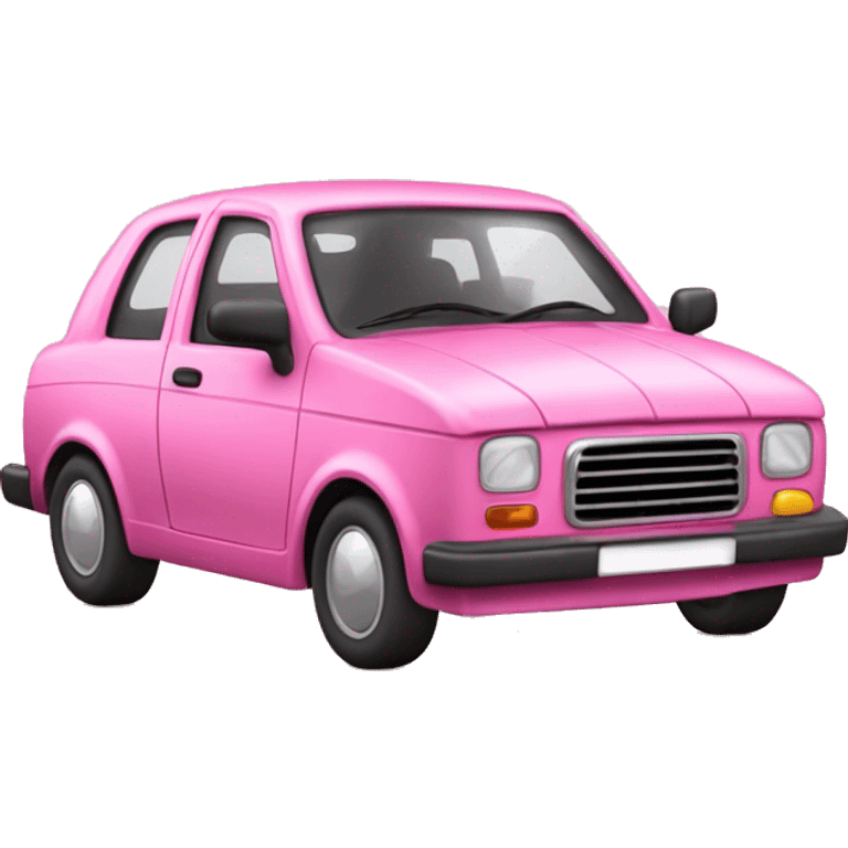 Un coche rosa con pestañas uñas y un peinado chulo rosa palo emoji