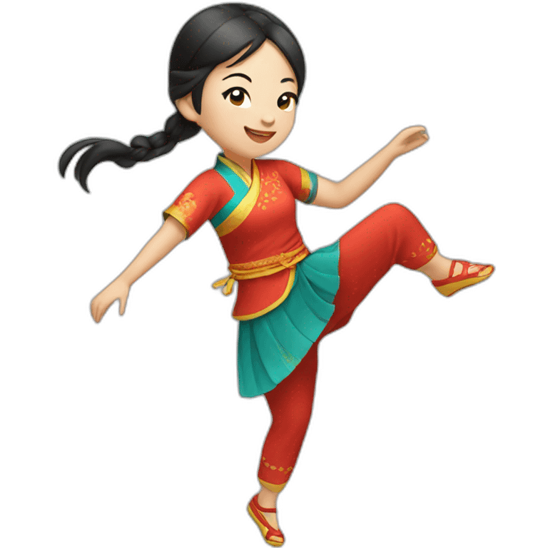 Chinese girl dancing emoji