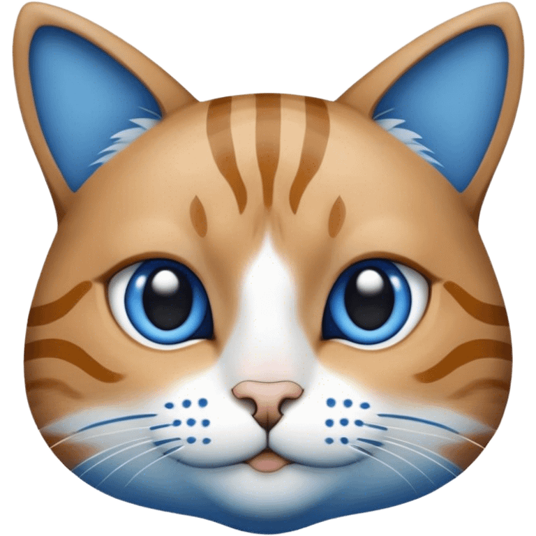 Blue avatar with white stripes & dots on face, with a cat like nose emoji