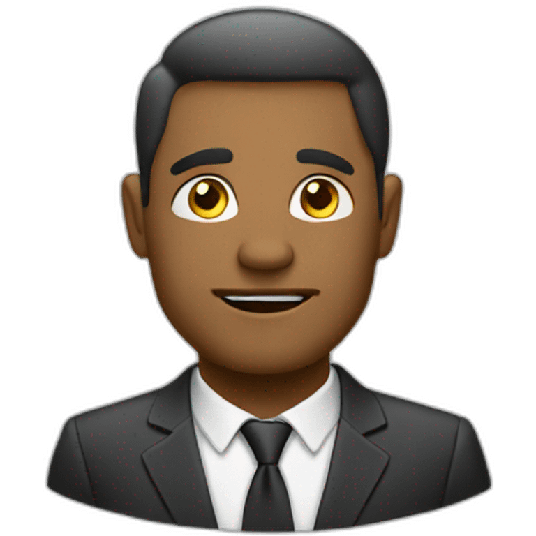 Business man having no clue about the future emoji