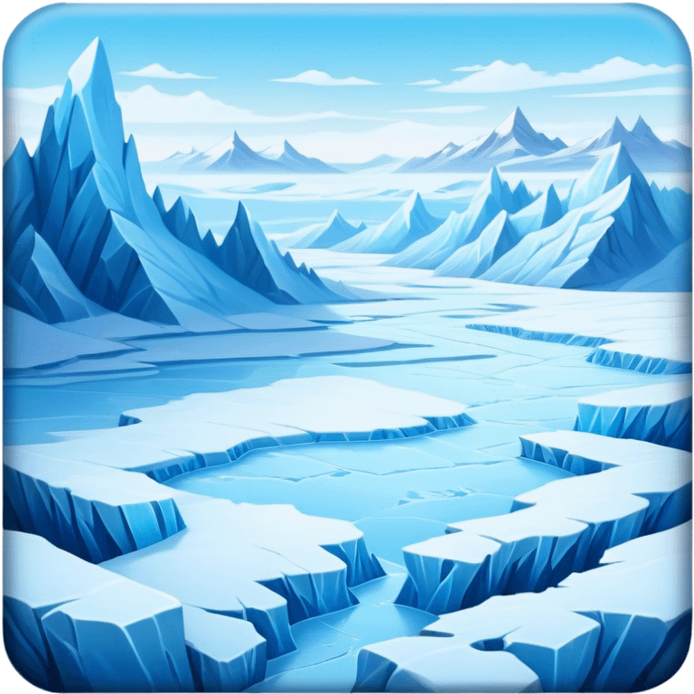 Cinematic Realistic Tundra with Glaciers Emoji in a wooden frame, Vast and frozen, with endless expanses of snow-covered ground interrupted by massive glaciers creeping across the landscape. Jagged ice formations rise in the distance, their icy blue tones contrasting with the pale, frosty sky above. Sparse grasses and hardy shrubs cling to the frozen earth, fighting against the relentless cold. The light reflects off the snow and glaciers, casting a soft glow across the desolate yet majestic terrain. Soft glowing outline, capturing the essence of a serene, stark wilderness where glaciers dominate and life endures in the harshest conditions. emoji