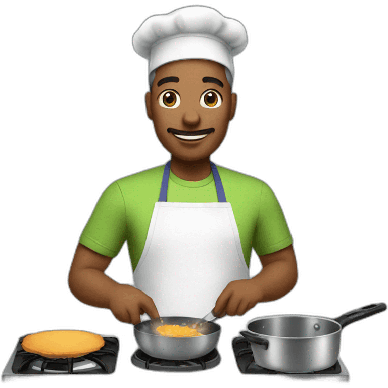 father cooking for kids emoji