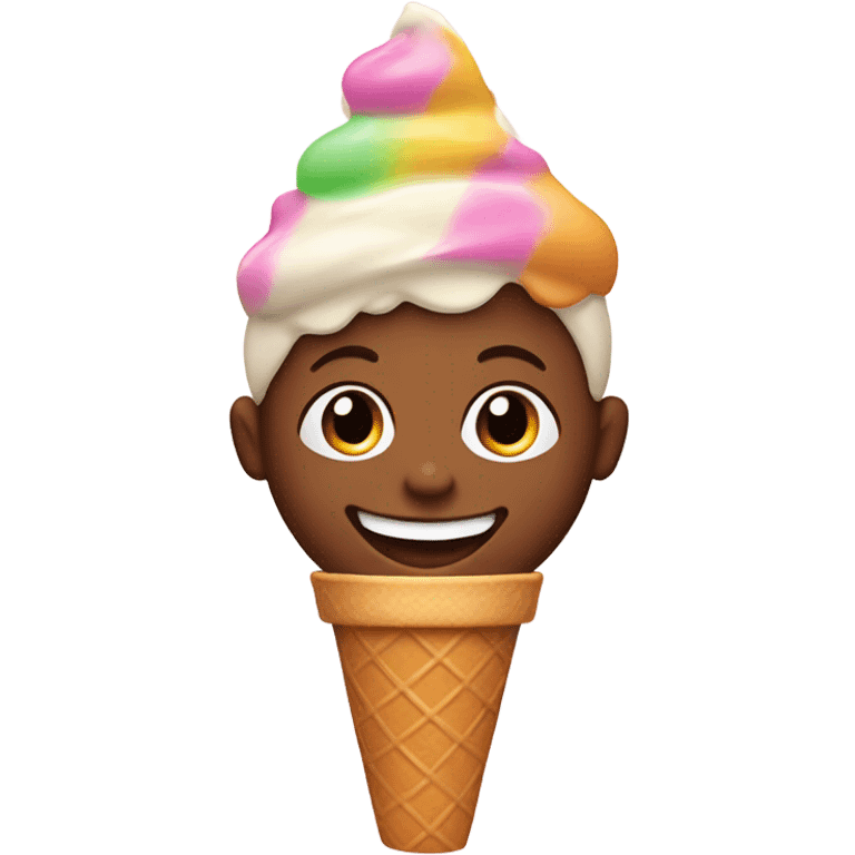 Kid eating ice cream emoji