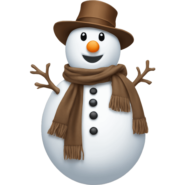 snowman with a brown hat emoji