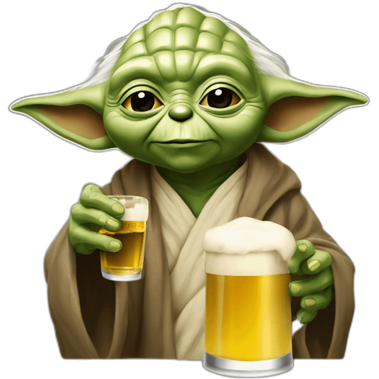 Maître yoda avec une bière  emoji