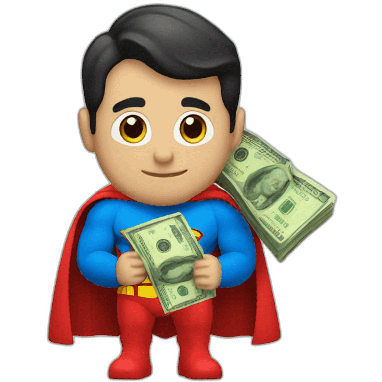 Superman with money emoji