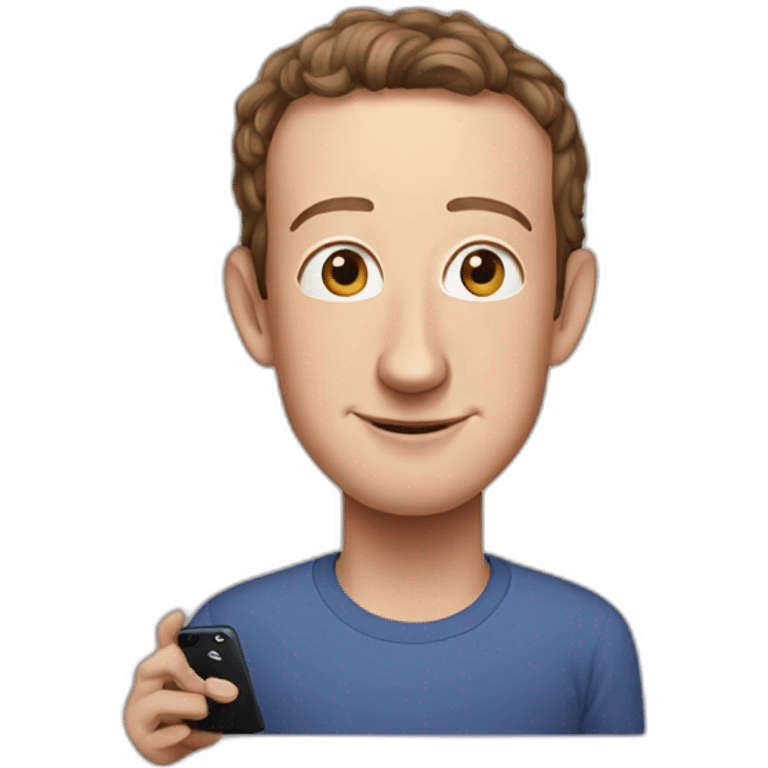 Mark Zuckerberg with iphone emoji