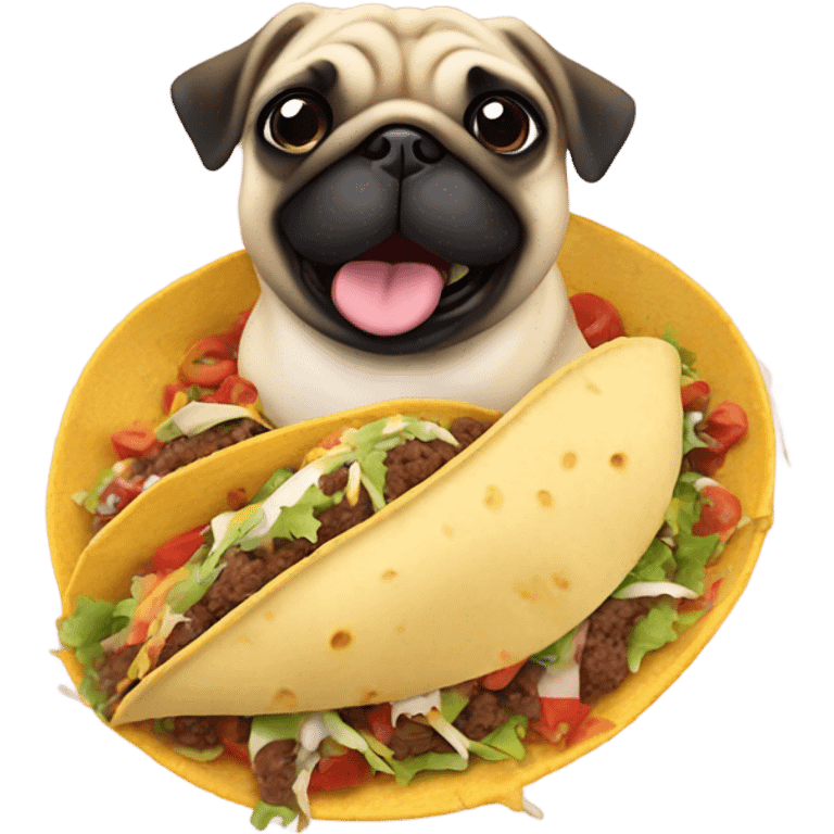 Pug eating tacos emoji