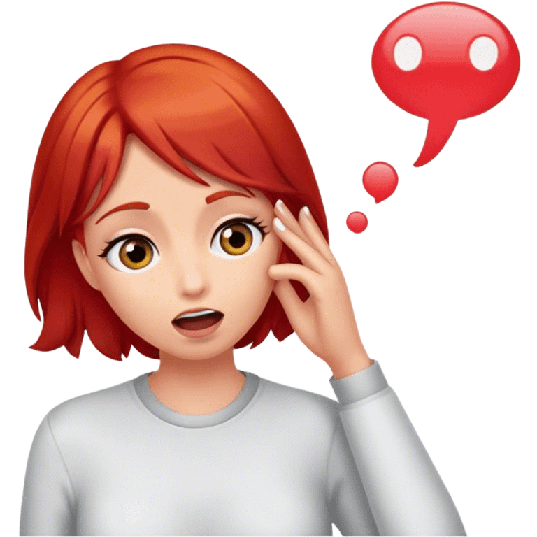 hearing gossip red hair emoji