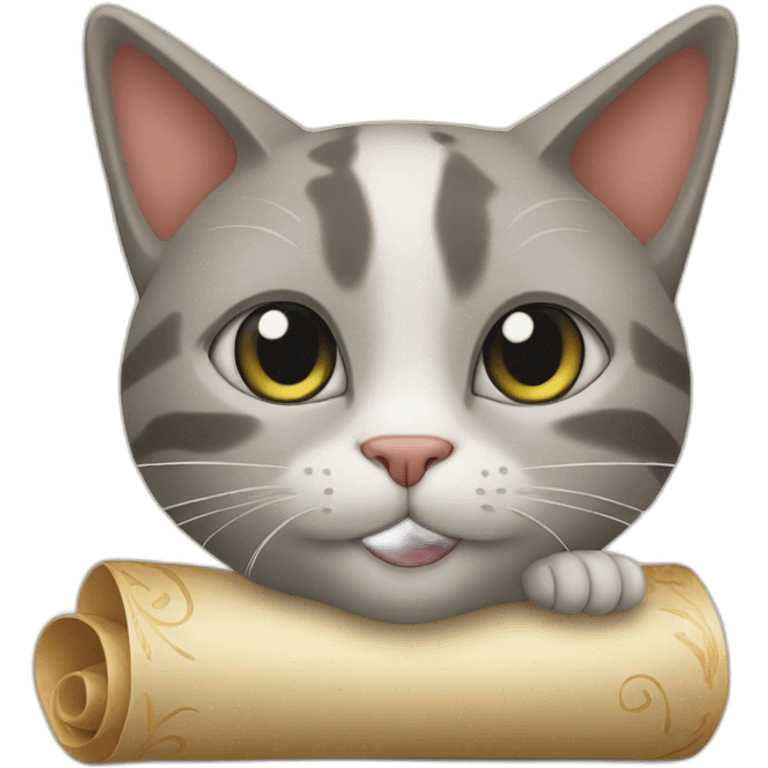 cat with scroll emoji