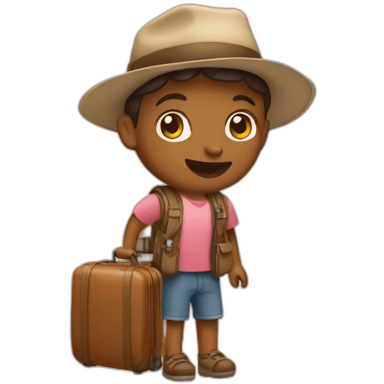 Traveler with suitcase emoji