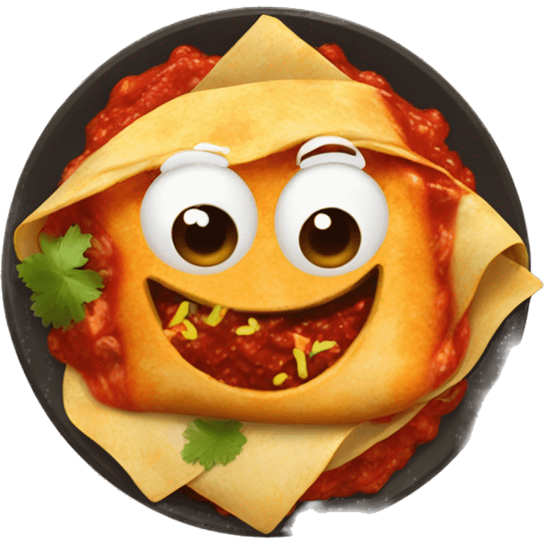 red salsa enchiladas in a plate emoji