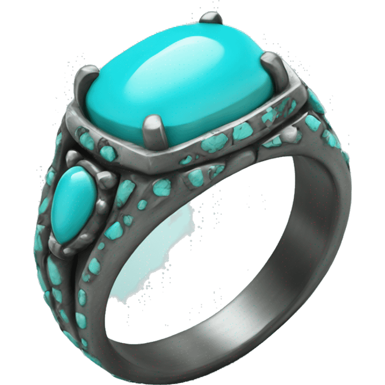 Realistic isolated turquoise ring emoji