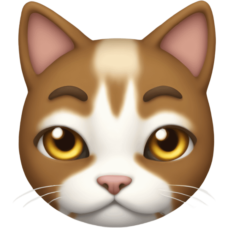 Really fat cat brown and white emoji