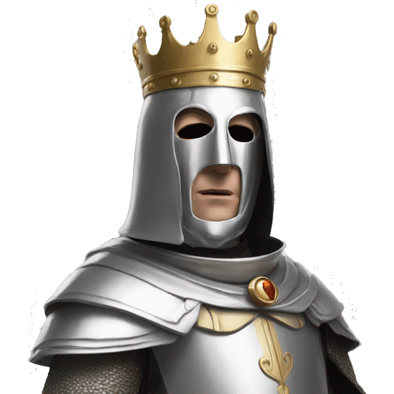 king baldwin IV in silver full face mask up emoji