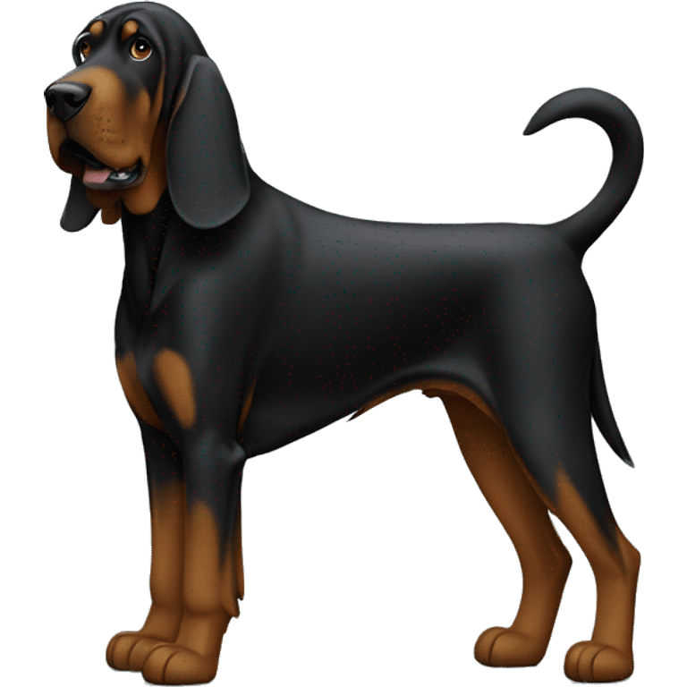 Black bloodhound standing  emoji