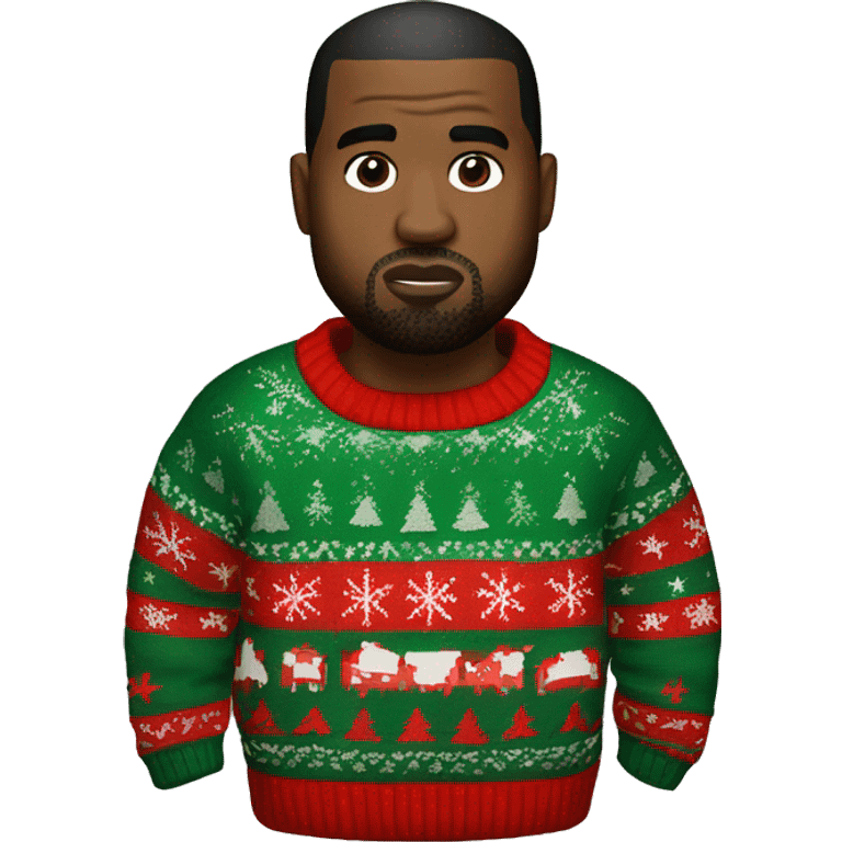 kanye west wearing a christmas sweater emoji