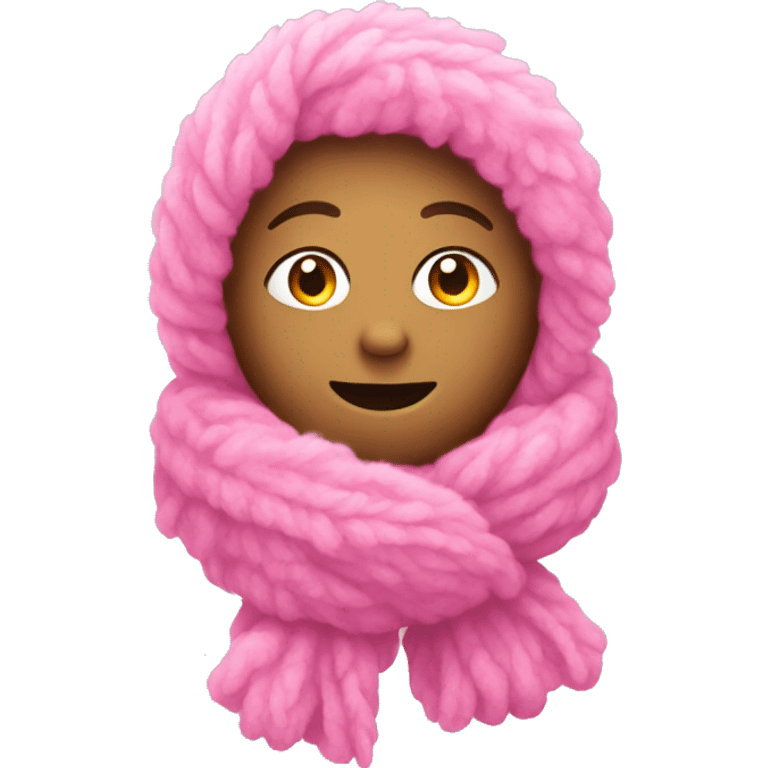 Pink fluffy scarf emoji