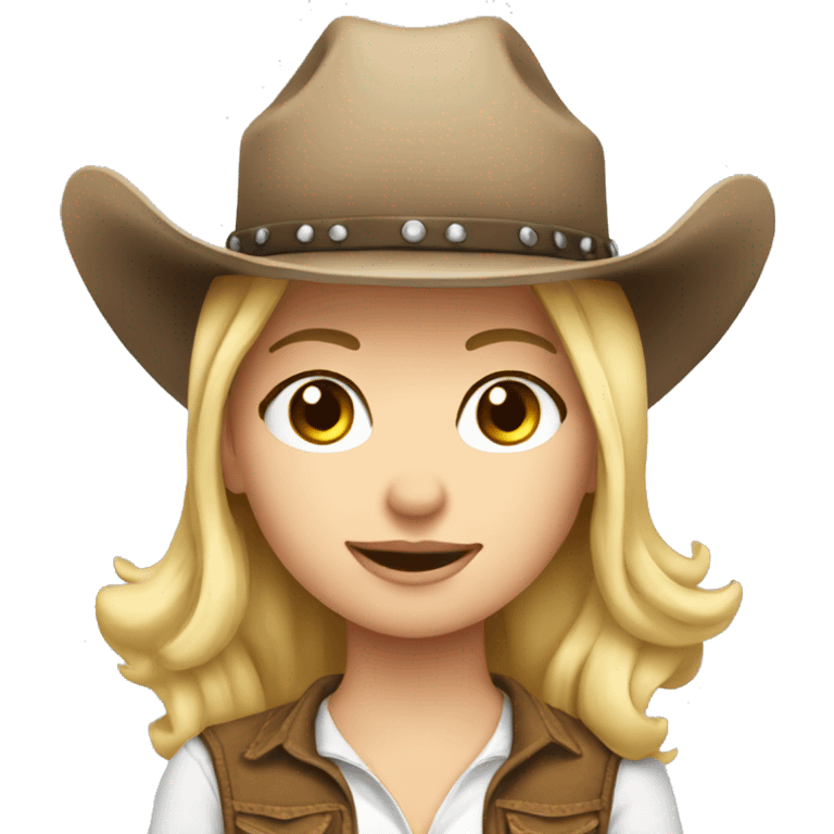 Pretty white girl cowgirl emoji