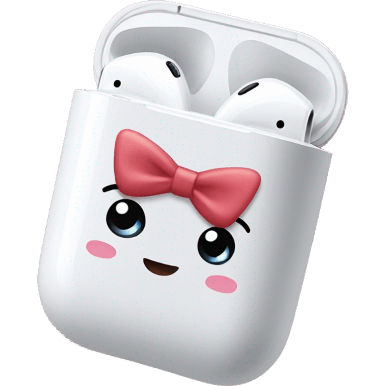 Cute bow on AirPods case emoji