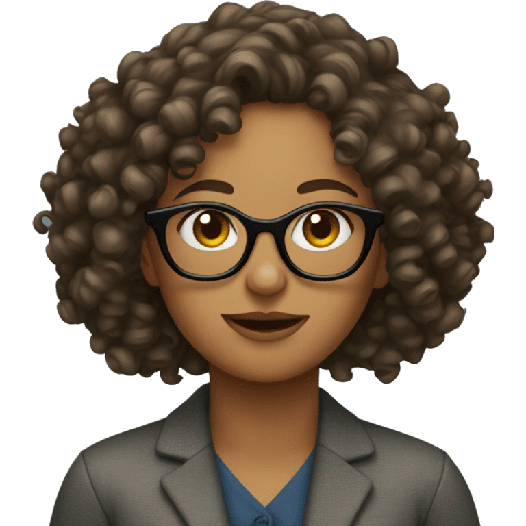 curly women with glasses  emoji