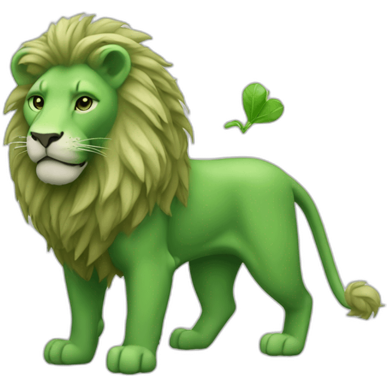 Green Lion with joint emoji