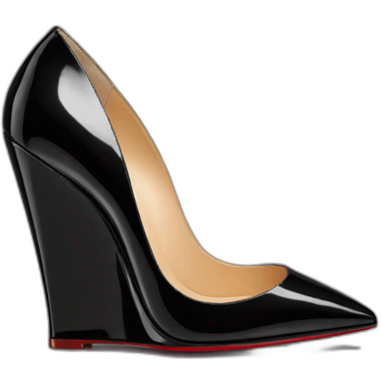 WEDGE LOUBOUTIN black PATENT emoji