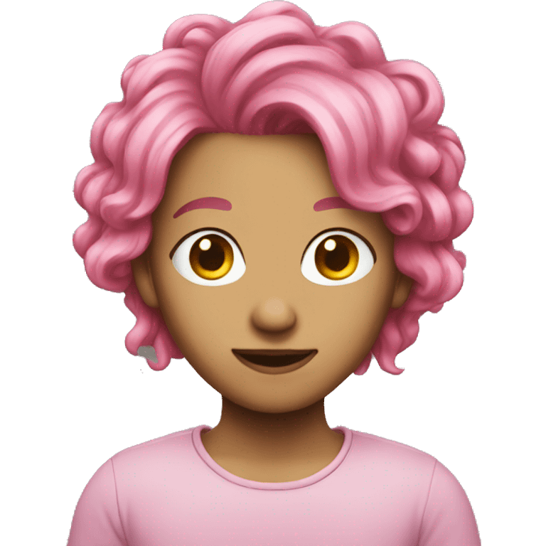 Pink hair emoji