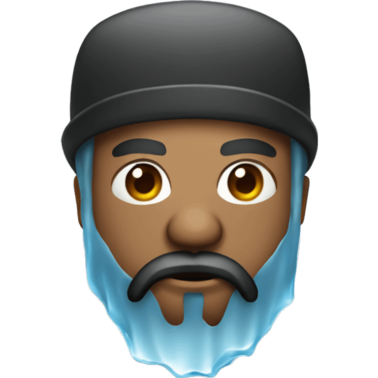 Ice cube with a beard  emoji