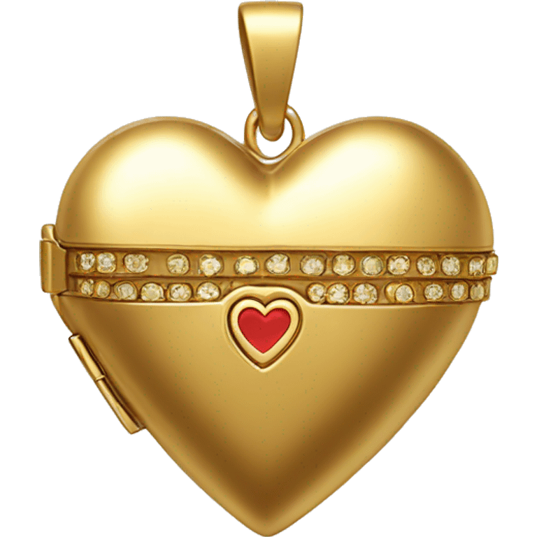 Gold heart locket emoji